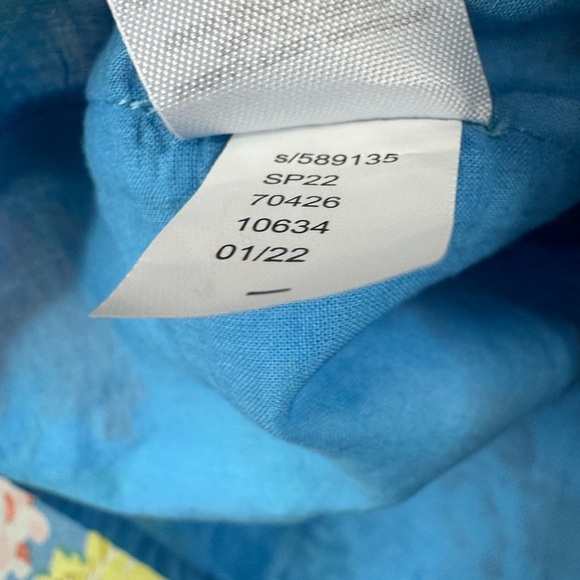 LOFT Size XSP Blue Double Layer Floral Top Ruffle Sleeveless Romantic Cottage - Picture 6 of 7